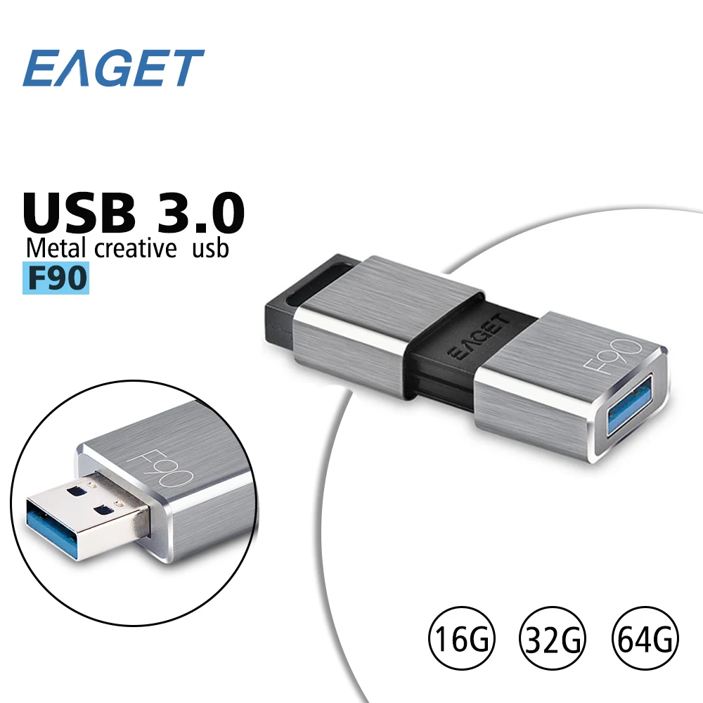 Full capacity Metal EAGET F90 USB flash drive 16gb 32g 64gb 128gb 256gb