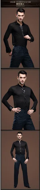 new mens white dance shirt Competition Performance Ballroom Modern Salsa Tango Samba latin mens shirts boys dancewear 3 color -