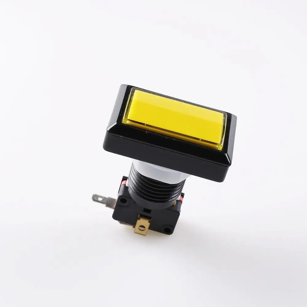 Аркадная игра Набор DIY прямоугольный светодиодный с подсветкой кнопка+ Нулевая задержка USB кодер кабель для Beatmania Lidx видео/Малина - Цвет: Цвет: желтый
