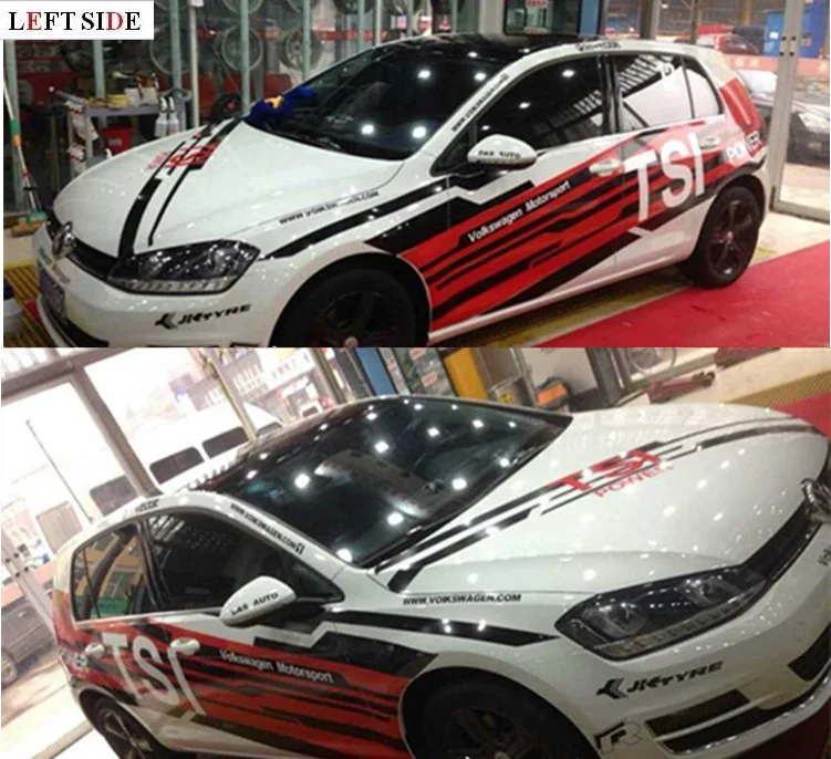 

LEFT SIDE Car Stickers For Hood and Both Sides Garland Racing Speed Sport Decal Decor Waterproof Vinyl Sport Sticker Decals