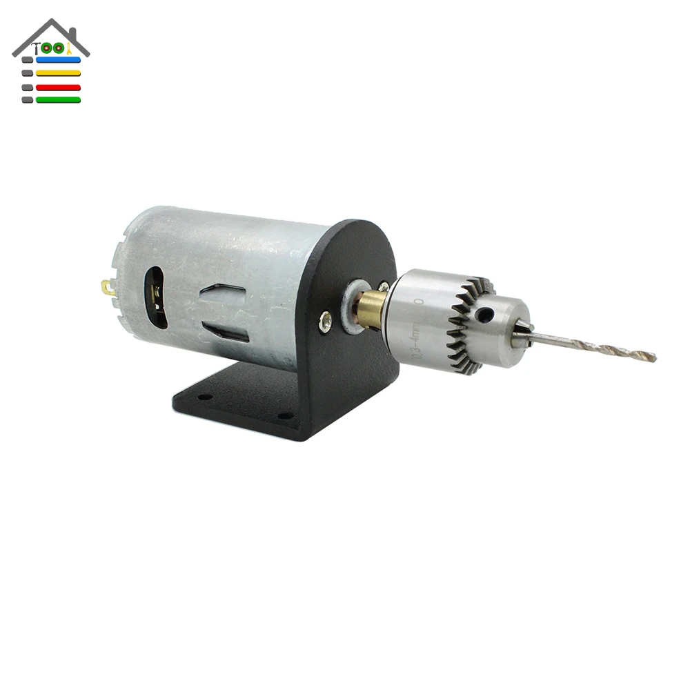 AUTOTOOLHOME 12-24V Mini Electric Hand Drill DC Motor PCB Wood Drilling Twist Bits JT0 Chuck Taper Collet Bracket Power Tool new dc 24v 10000rpm 775 motor double ball bearings mini pcb hand drill press drill chuck 0 3 4mm jto miniature electric drill