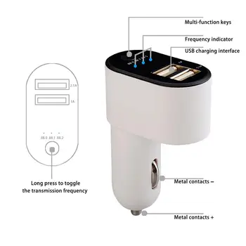 

Car Kit FM Transmitter Dual USB Smart Bluetooth MP3 Player for Apple Android Clear Sound