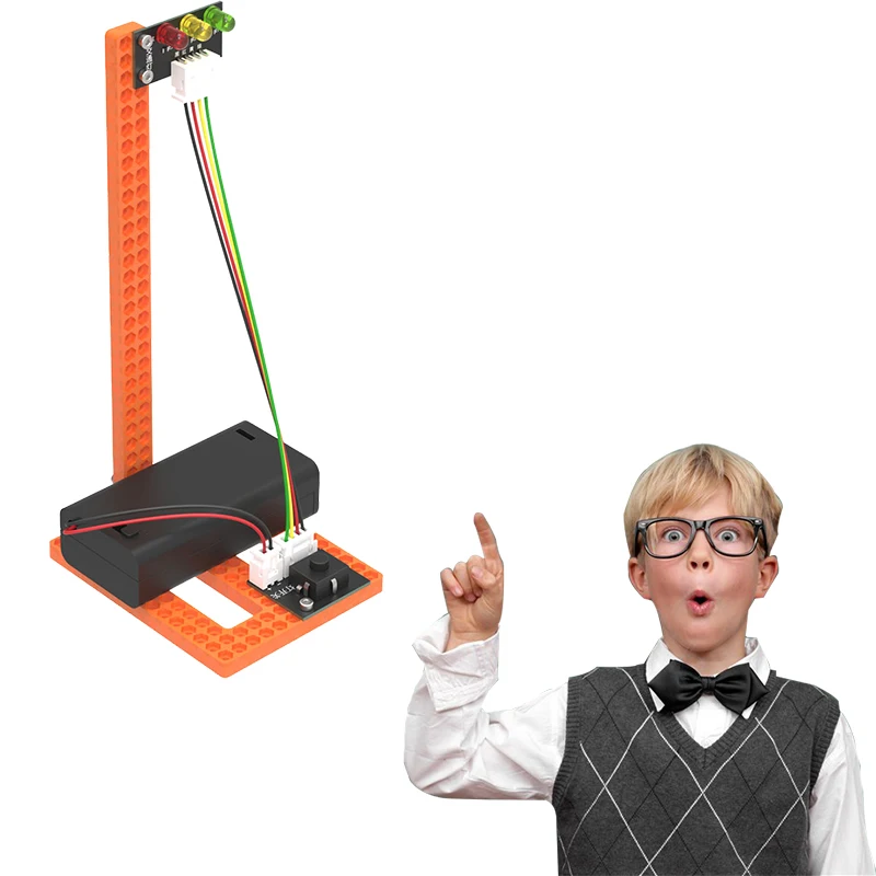 

STEM Blocks Toy School Science Toy DIY Signal Light Children Educational Science Toys Kit Learning Education Toys for Children C