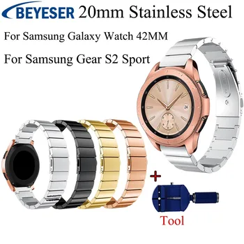 

Stainless Steel band for Samsung Galaxy Watch 42mm Strap Wristband For Samsung Gear sport S2 watch Strap Band With Adjust Tool