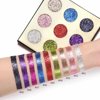 

2019 New arrival Makeup Pallete 9 colors Pressed Glitters Single Eyeshadow Palette