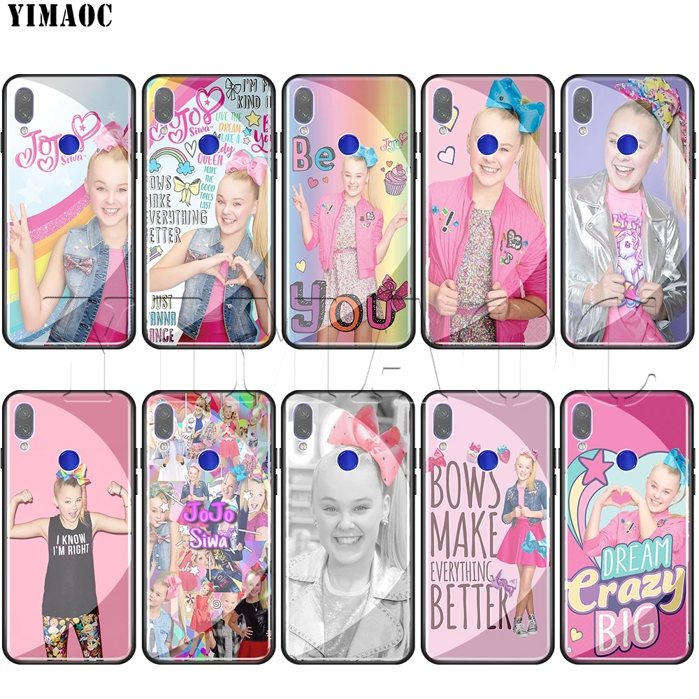 YIMAOC Jojo Siwa Tempered Glass Case for xiaomi redmi note 4X 5 6 7 Pro 6A 8 9 A1 A2 Pocophone F1 | Мобильные телефоны и