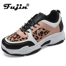 Fujin Women Shoes Thick Soles Dads Dropshipping Leopard-print White Shoes Women sneakers of Leisure Female shoe my dads