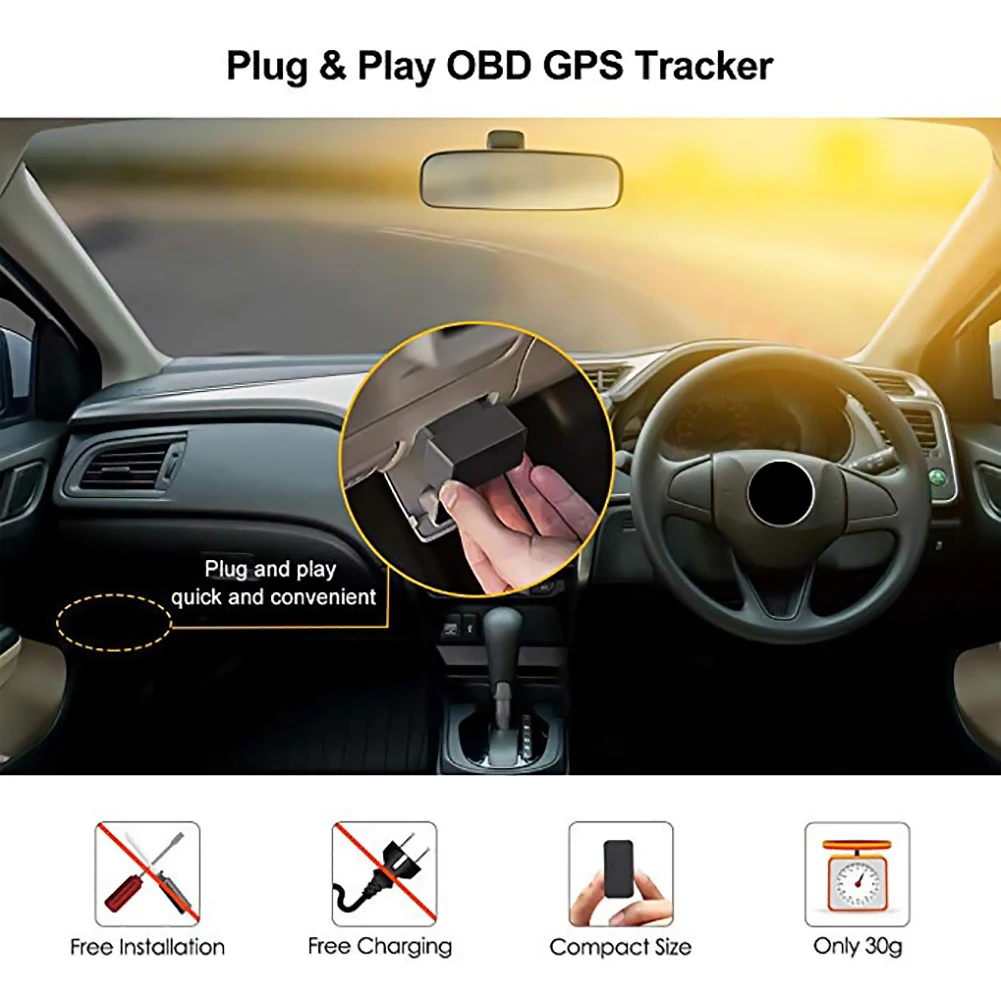 Автомобильный OBD gps трекер-подключи и играй автомобильный трекер OBD gps трекер автомобильный трекер в реальном времени локатор с SOS сигнализация гео-забор, бесплатное приложение