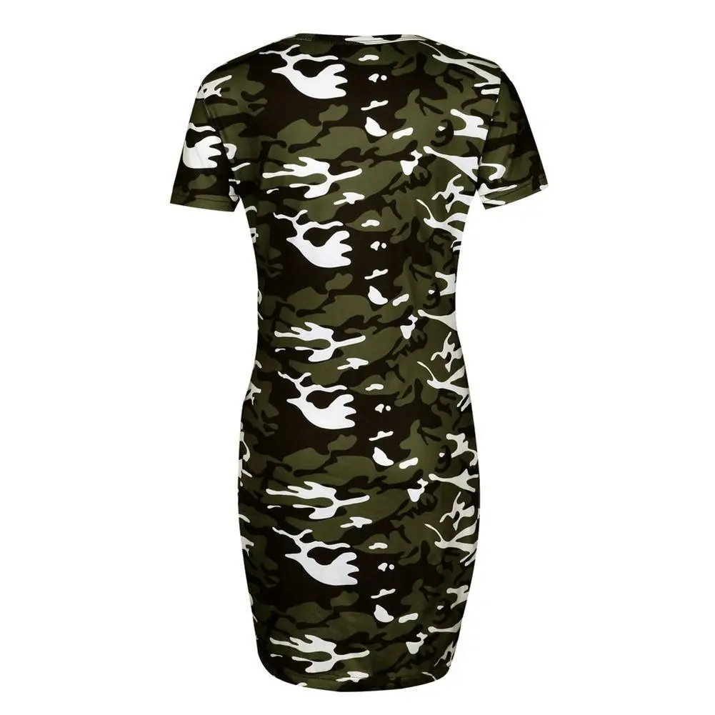 Yfashion Camo летнее платье женское хлопковое повседневное простое стильное