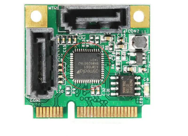 Mini PCI-Express SATAIII 3,0 6Gbp/s ASM1061 карты контроллера адаптер