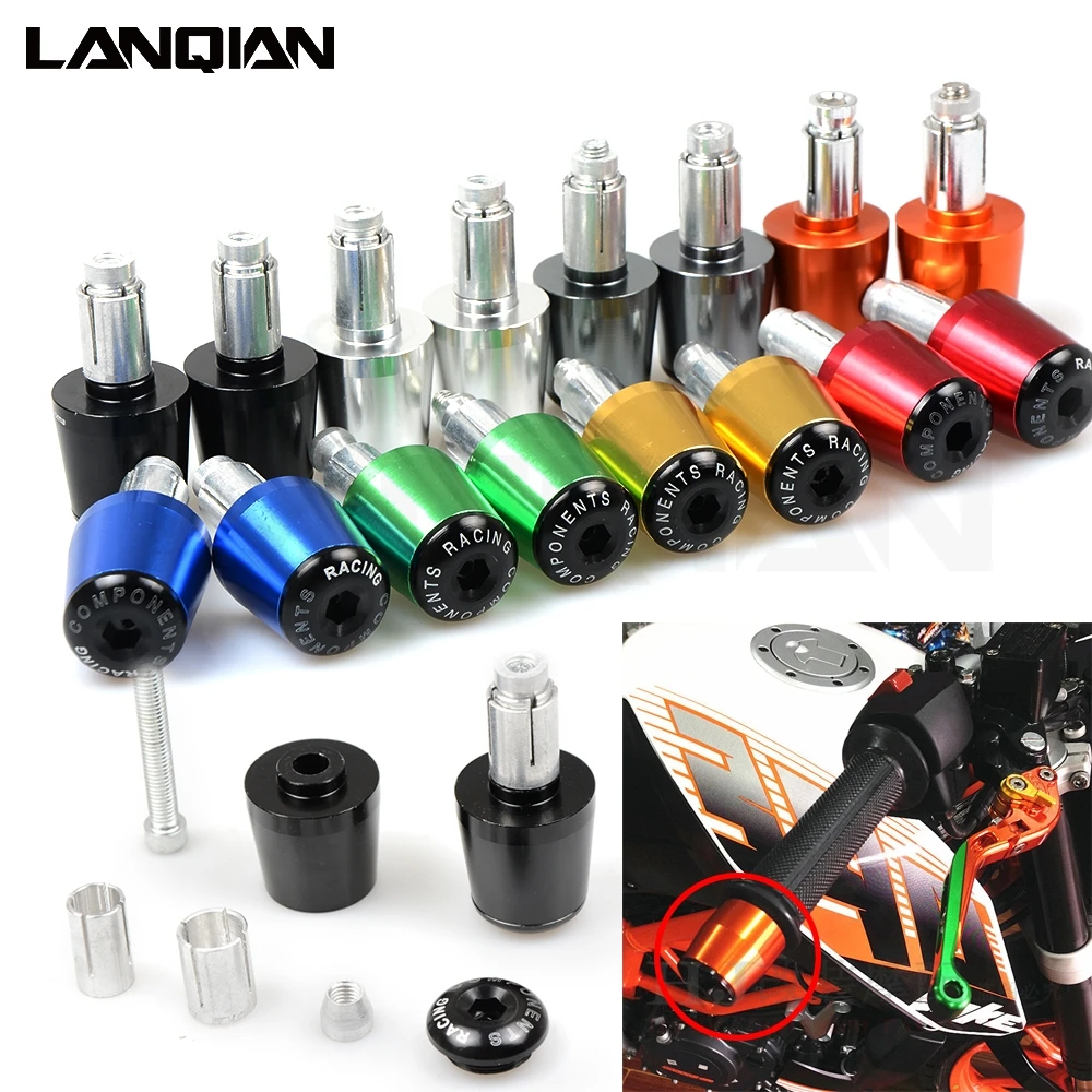 

22mm CNC Aluminum Universal Motorcycle Handlebars Grips Ends Bar Ends Handlebars Caps For Kawasaki ninja 400 2018