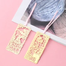 Китайский стиль золотые металлические полые закладки винтажные цветы зажим для бумаги аксессуары для офиса подарок китайский стиль