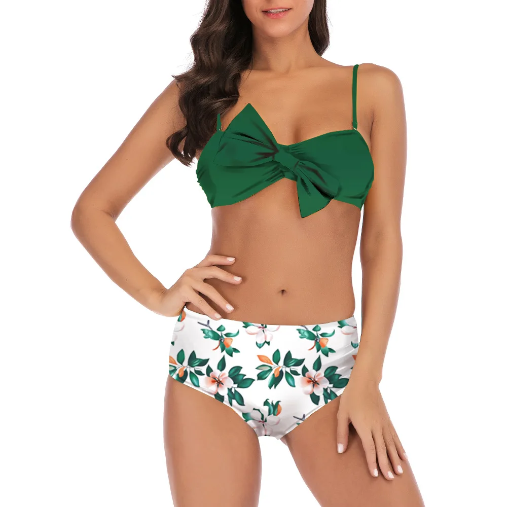 

2019 new bikinis set high quality letter print factory sale One Piece swimsuit High Waist Swimwear Women bikini wholesale