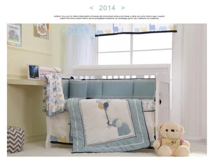 Высокое качество 8 шт. бампер Счастливый Слон кроватки бампер детская кроватка бампер комплект(одеяло+ покрывало+ бамперы+ кровать юбка