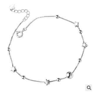 

Silver Anklets for Women 2016 New Arrival Fashion Lucky Star Design 925 Sterling Silver Anklets Jewelry Gift Wholesale