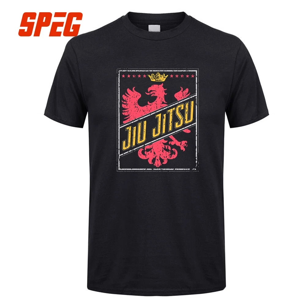 Tops T Shirt Eagle Jiu Jitsu Full Frame Brazilian Jiu Jitsu BJJ Men 100 Cotton Short Sleeve