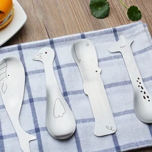 1 шт. милые длинные ложки из нержавеющей стали для мороженого, Коктейльные чайные ложки, кофейные столовые чайные ложки, креативная посуда EJ977284