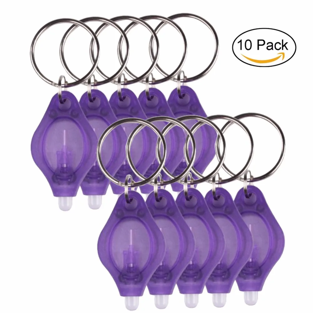 10pcs Mini Bright LED Micro Flahlight Light Keychain Squeeze Light Key Ring Camping Hiking Emergency Light