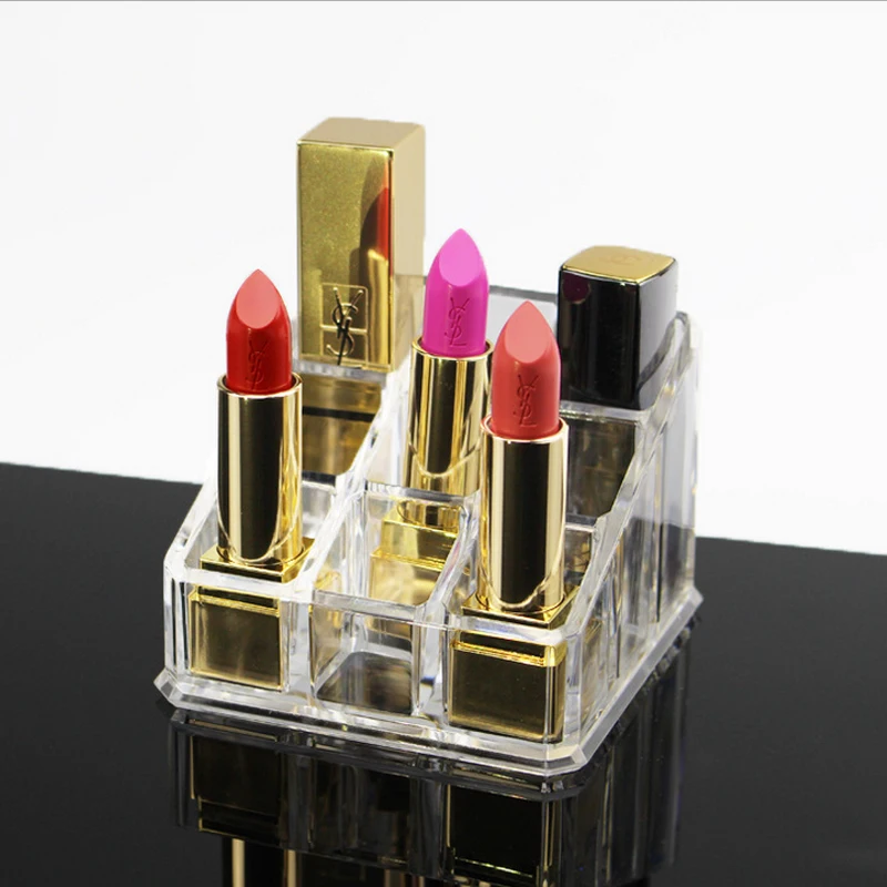 Прозрачный акриловый Органайзер для губной помады с 9 отделениями|cosmetic organizer makeup