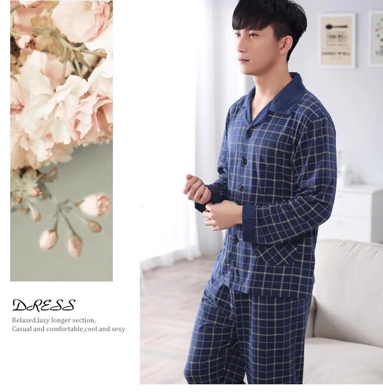 Хлопок Юката китайское кимоно мужские пижамы мужские s хлопок пижамы наборы сна топы и брюки L XL XXL XXXL XXXXL размера плюс