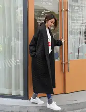 Korean 2016 loose long women parkas primwoulsoftOne winter fashion plus size sexy full length sleeve lapel