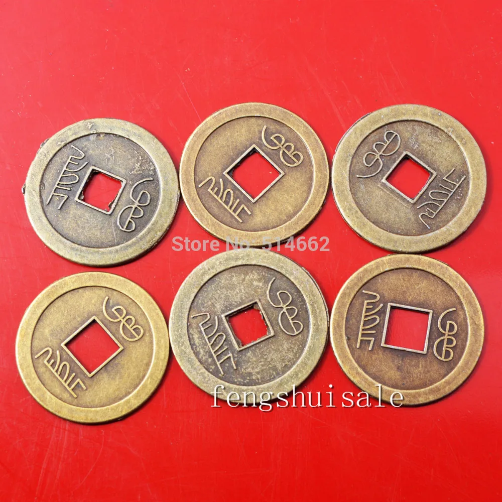 Китайские античные монеты Фэнь шуй (I Ching Coins) 6 шт. Y1077|coins bank|coin cameracoin tin |