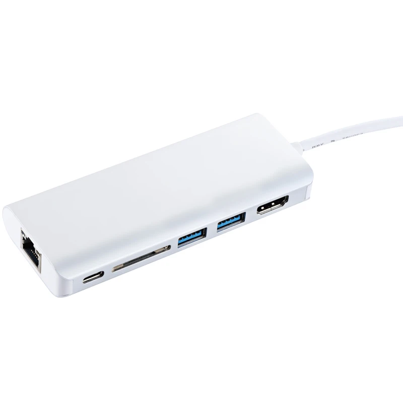 6в1 Usb 3,0 type-C концентратор многопортовый адаптер Hdmi Rj45 конвертер Sd/Tf кард-ридер для Macbook Pro Google Chromebook