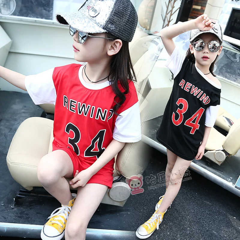 

2017 New Fashion Kids Clothes Children Clothing Girls Baseball Dress Summer Girls Short Sleeve Formal Princess Dresses Vestidos