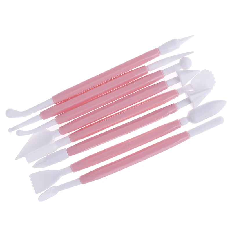 8 шт./компл. украшение торта сахарата ручка много форм смешанного моделирования плунжера резаки печенье с мастикой скульптура инструмент для выпечки - Цвет: Pink