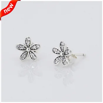 

Daisy Stud Earrings 100% 925 Sterling Silver Jewelry For Women Free Shipping