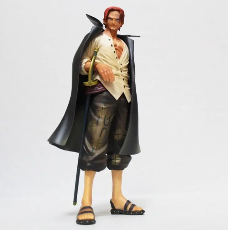 

Japanese Anime ONE PIECE Shanks Detachable Cloak Red Hair Holding Sword Action Figure PVC Collectible Model Toys With Box 24cm