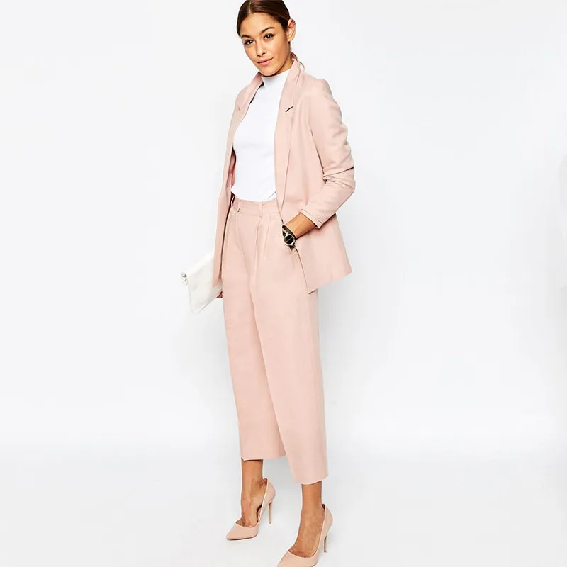 8 Jacket+Pants White Womens Business Suits Female Office Uniform Straight Trousers Suit Single Breasted 2 Piece Elegant Blazer