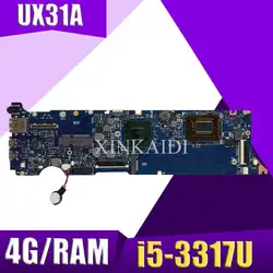 XinKaidi UX31A2 Материнская плата ноутбука для ASUS UX31A UX31 тестовая оригинальная материнская плата 4G ram i5-3317U REV2.0