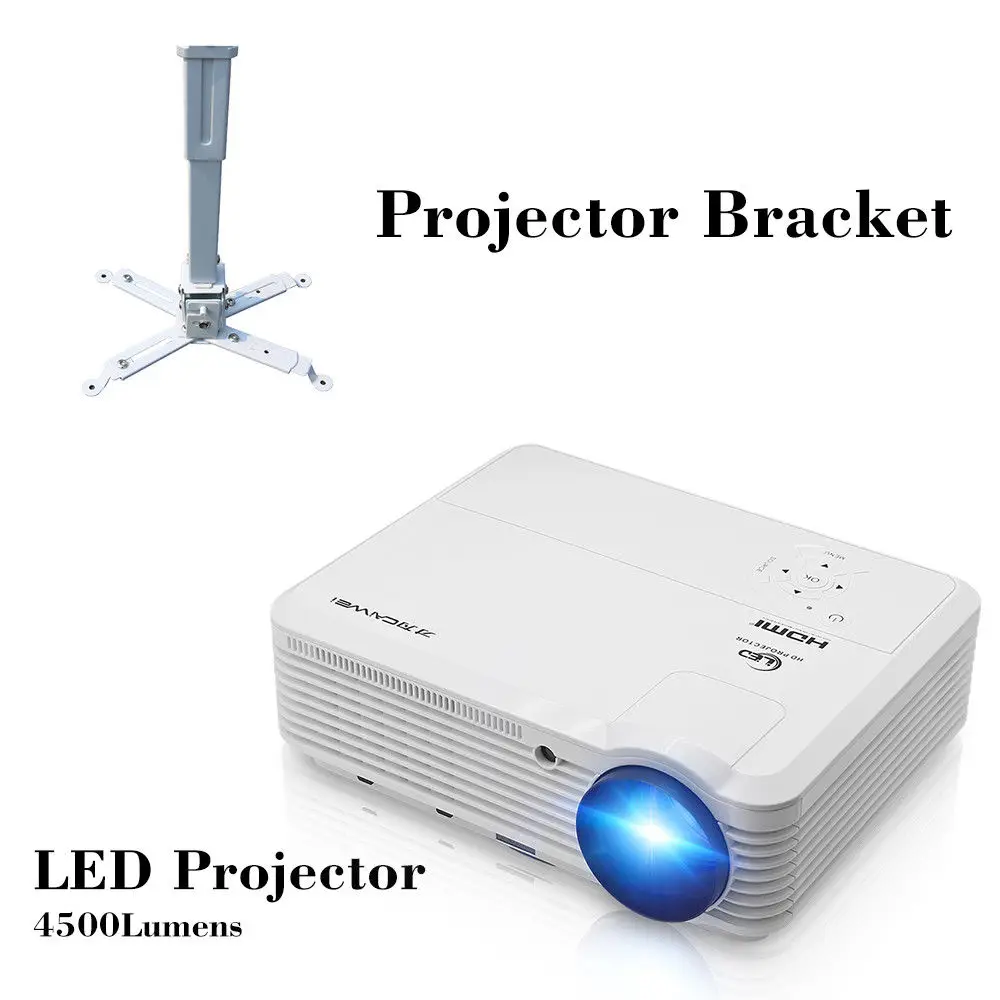 

LED Projector Home Theatre proyector Full HD video Smartphone Digital TV Movie Projection Beamer with projection bracket