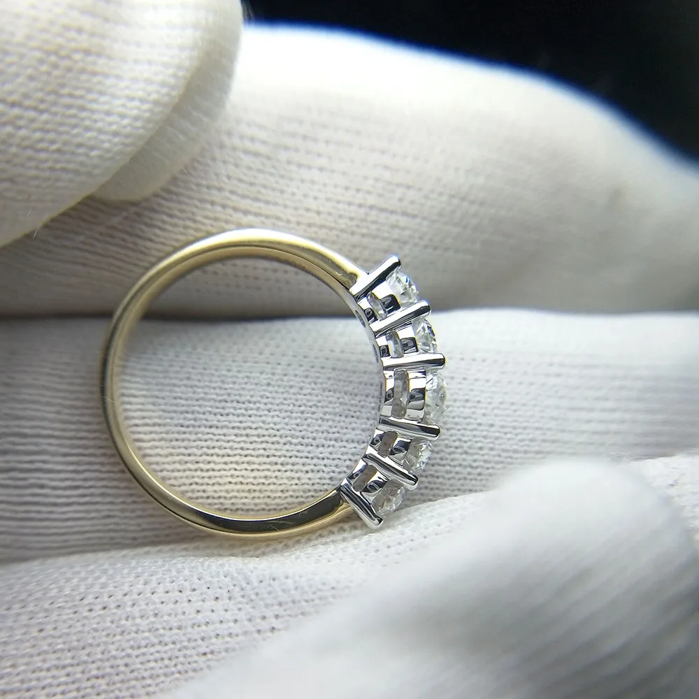 Обручальное кольцо из желтого золота и белого CTW 5 шт.|yellow gold diamond|wedding band ringwedding diamond