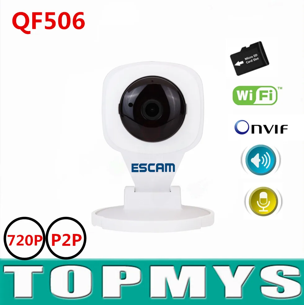 

Escam mini P2P ip Camera QF506 wireless wifi Home security camera 720P network IP camera H.265 IR night vision have TF card slot
