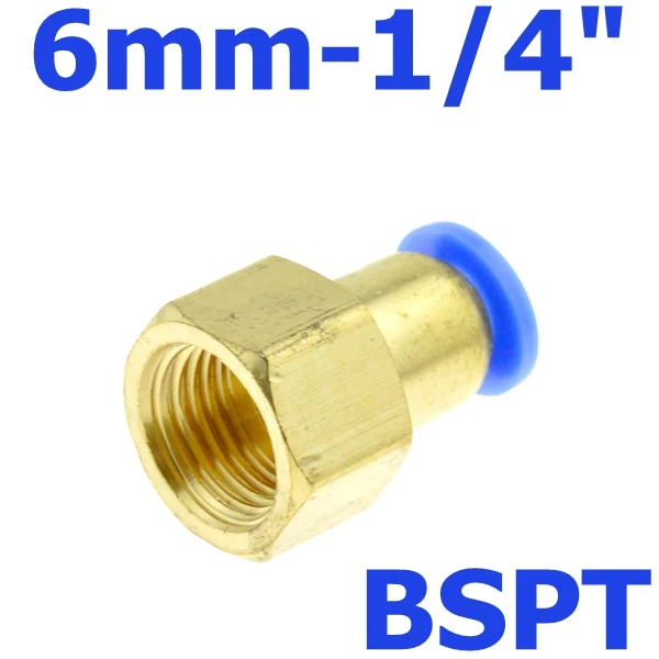 Пневматическая 6 мм OD шланговая трубка нажимается в 1/" PT 1/8" 3/" 1/2" BSPT M5 внутренняя резьба газа Быстрый латунный соединитель - Цвет: 1 PC 6-02