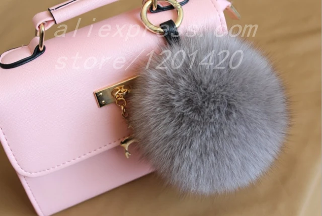 15 Cm Super Pom Bag Charm Bug Real Fox Fur Keychain Furry 15 Cm Super Pom Bag Charm Bug Real Fox Fur Keychain Furry Handbag
