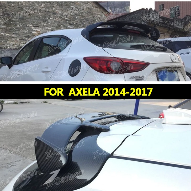 

Carbon Fiber For Mazda 3 Axela Hatchback 2014 2015 2016 2017 Exterior Rear Spoiler Tail Trunk Boot Wing Decoration Car Styling