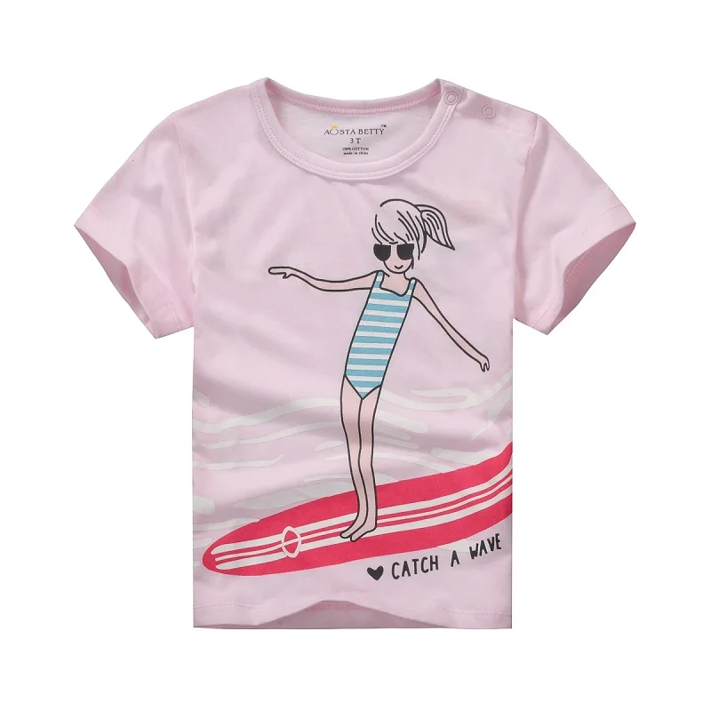 New Summer Short Sleeve Tees Brand Kids 18M 6Y Baby Girls T Shirt