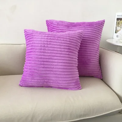 ZENGIA Velvet Cushion Cover Fur Striped Corduroy Decorative Pillows for Sofa 45x45cm Home Decoration Nordic Pillow Case Decor - Цвет: TR006