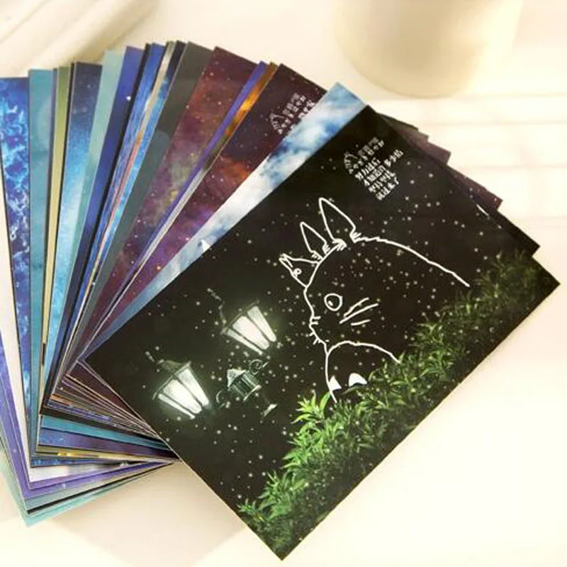 30 шт./лот Миядзаки светящаяся театральная бумага для поздравительных открыток рисованная открытка с иллюстрациями фестиваль