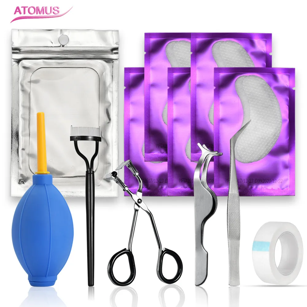 

12pc/set False Eyelash Tweezers Fake EyeLash Applicator Eyelash Extension Curler Nipper Auxiliary Clip Clamp Forceps Tools Kits