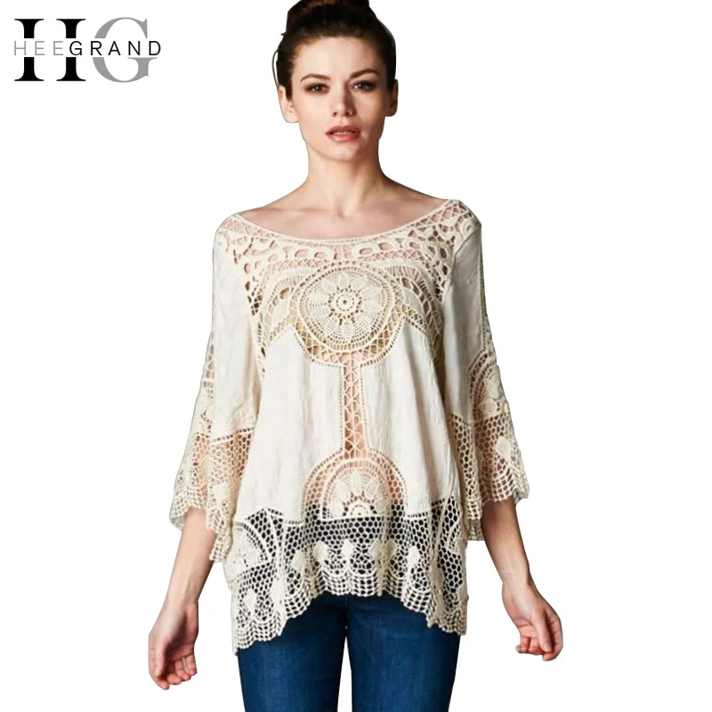 Hee Grand/2018 Для женщин пляжные бикини Cover Up Блузки для малышек Boho Свободные