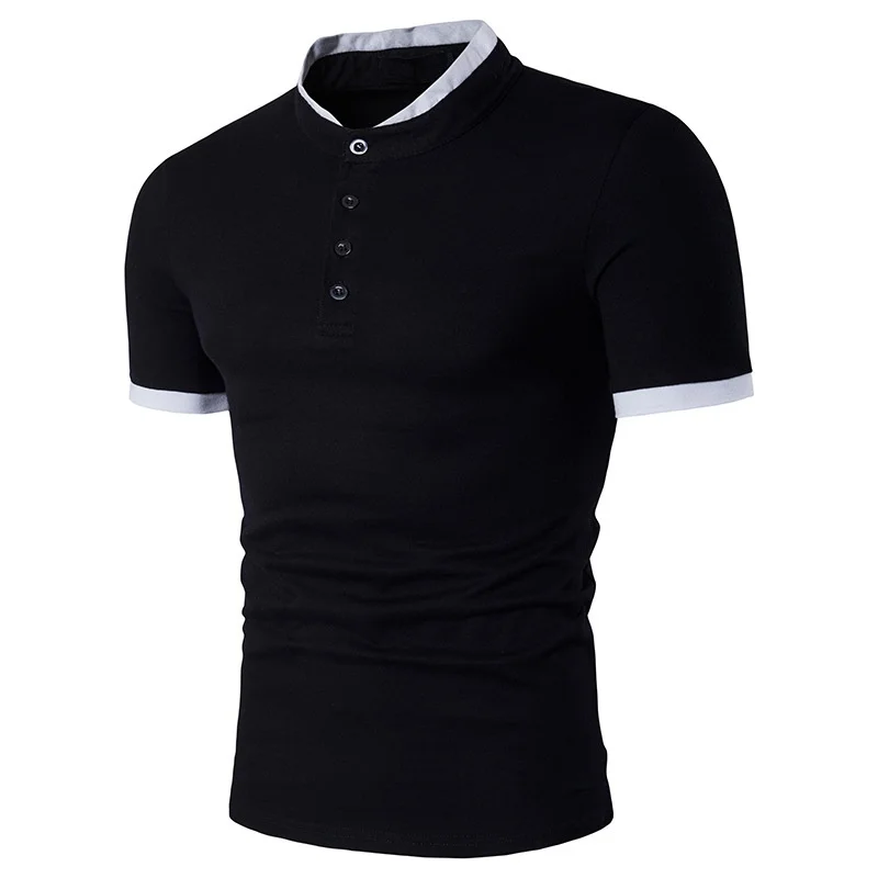 ZOGAA новые поло Для мужчин рубашка хлопок короткий рукав рубашка повседневные рубашки летние дышащие однотонные Мужское поло рубашка большие размеры, S-3XL - Цвет: Черный