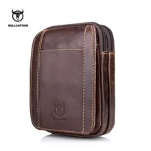 Мужская сумка BULLCAPTAIN из натуральной кожи, винтажный дорожный сотовый телефон, сумка, повседневные поясные сумки, маленькая набедренная сумка, сумка BU61