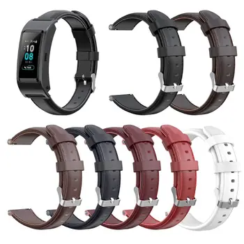 

Genuine Leather Watchband Wrist Strap with Metal Buckle Replacement for HUAWEI B5 Smart Bracelet Watch Accessories
