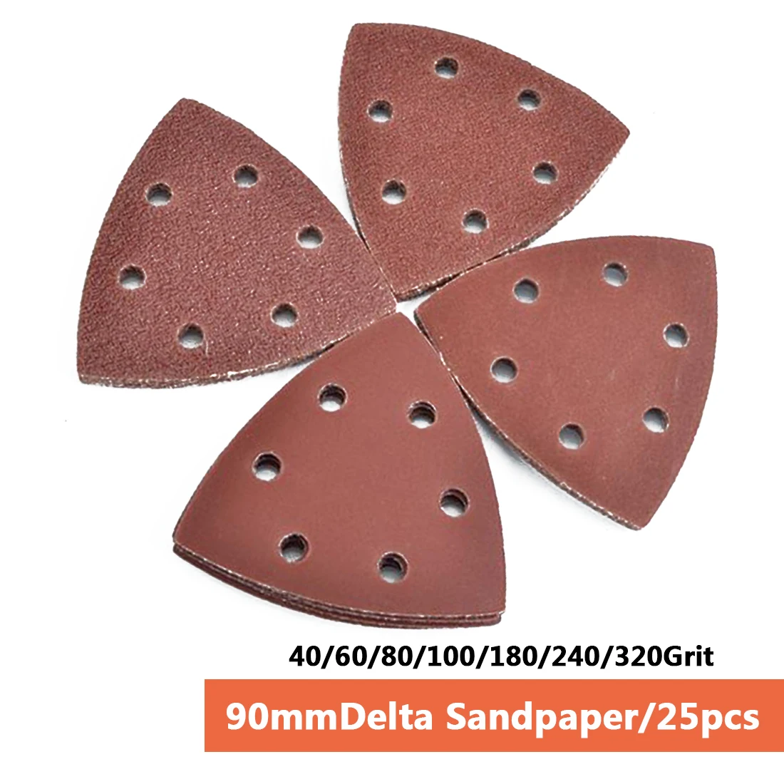 25pcs Sanding Pads Mouse Sandpaper Disc 40/60/80/100/180/240/320 Grit