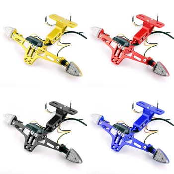 

Areyourshop Motorcycle Universal CNC License Plate Holder Bracket Fender Eliminator LED w/ turn signal For Yamaha For Honda