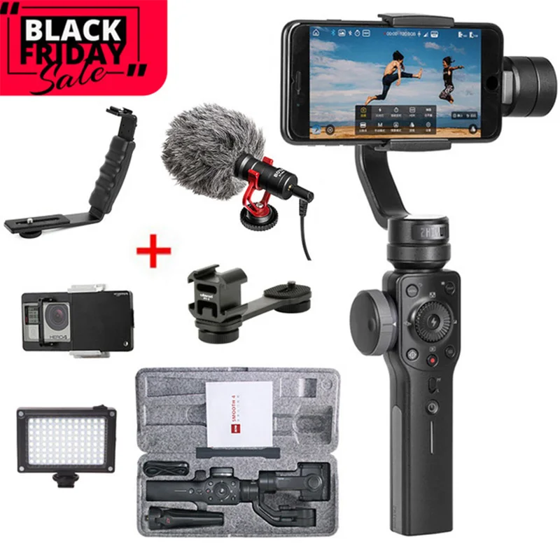 

Zhiyun Smooth 4 Gimbal Smartphone 3-Axis Handheld phone Stabilizer for iPhone X 8 Xiaomi Gopro 7 5 Action Cameras Samsung S10
